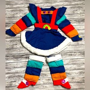 VINTAGE handmade Rainbow Bright Costume measurements shown approx 7/8 to 9/10 sz
